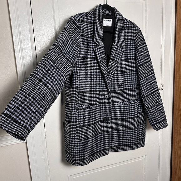 Old Navy Wool Blend Plaid Blazer Coat Classic Academia Preppy NWOT‎ Relaxed Fit - Picture 7 of 17